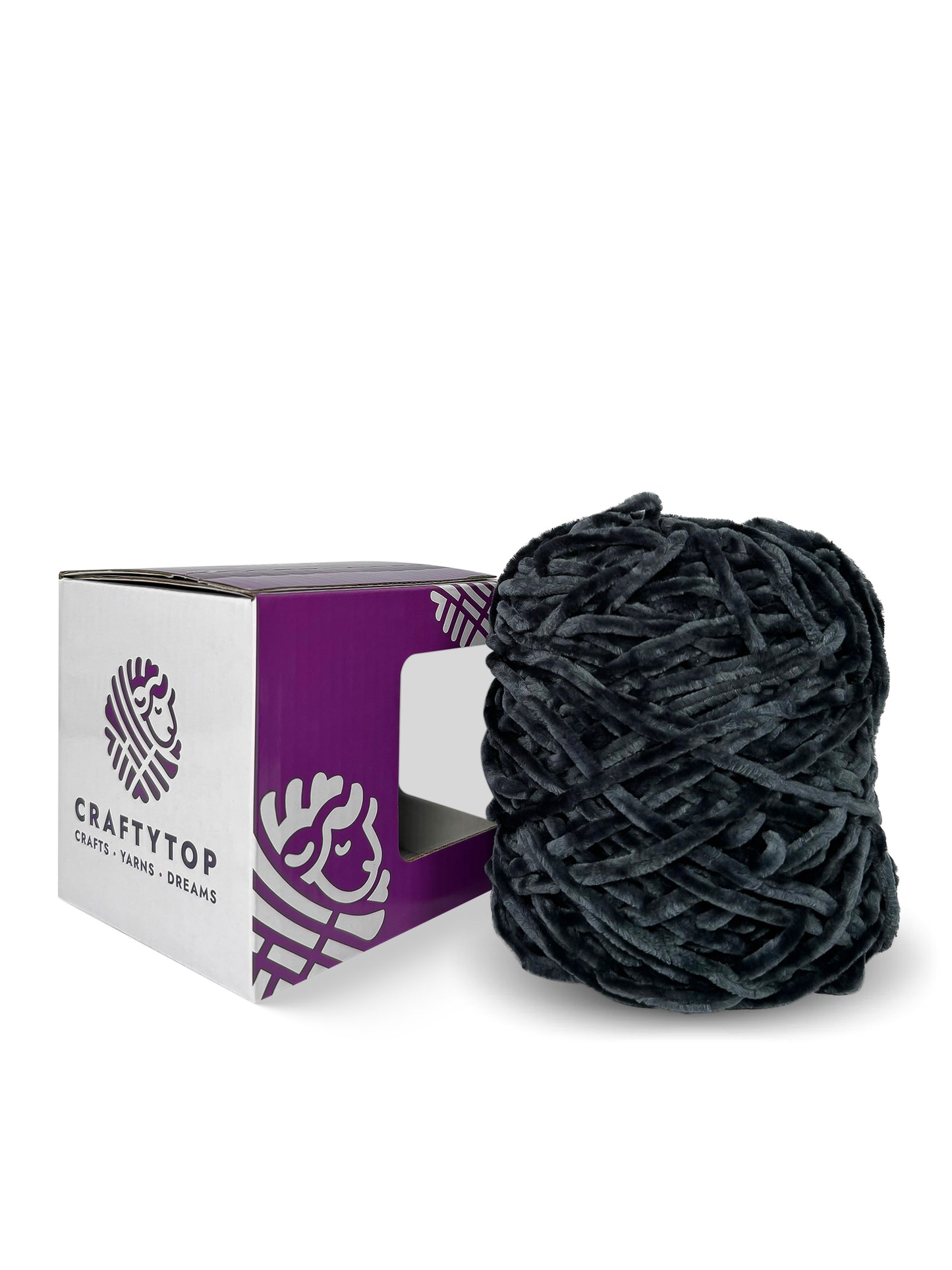 Worsted Baby Velvet Yarn - Lunar Carbon