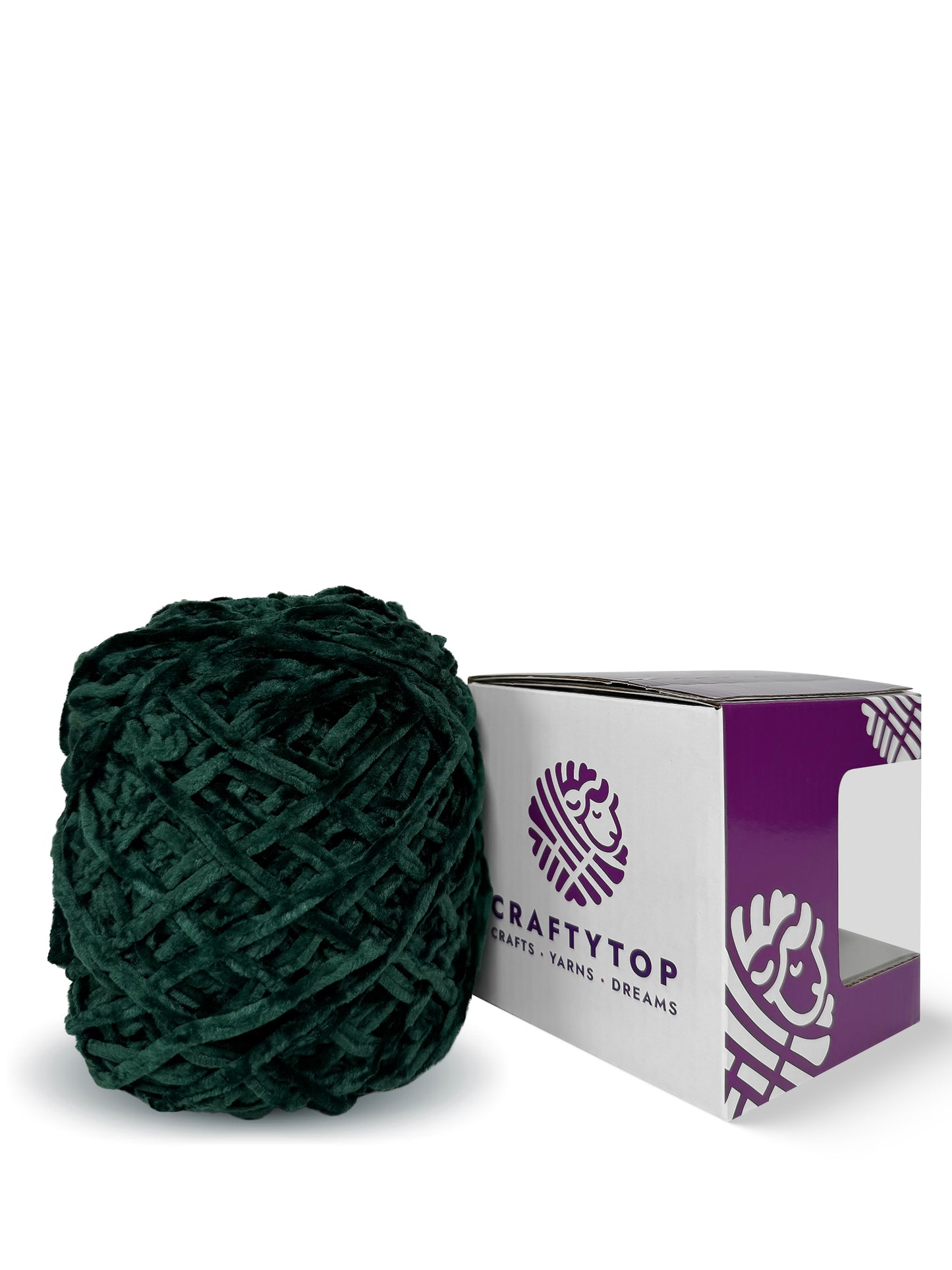 Craftytop Cosmos Jungle velvet yarn with branded packaging for crochet and knitting