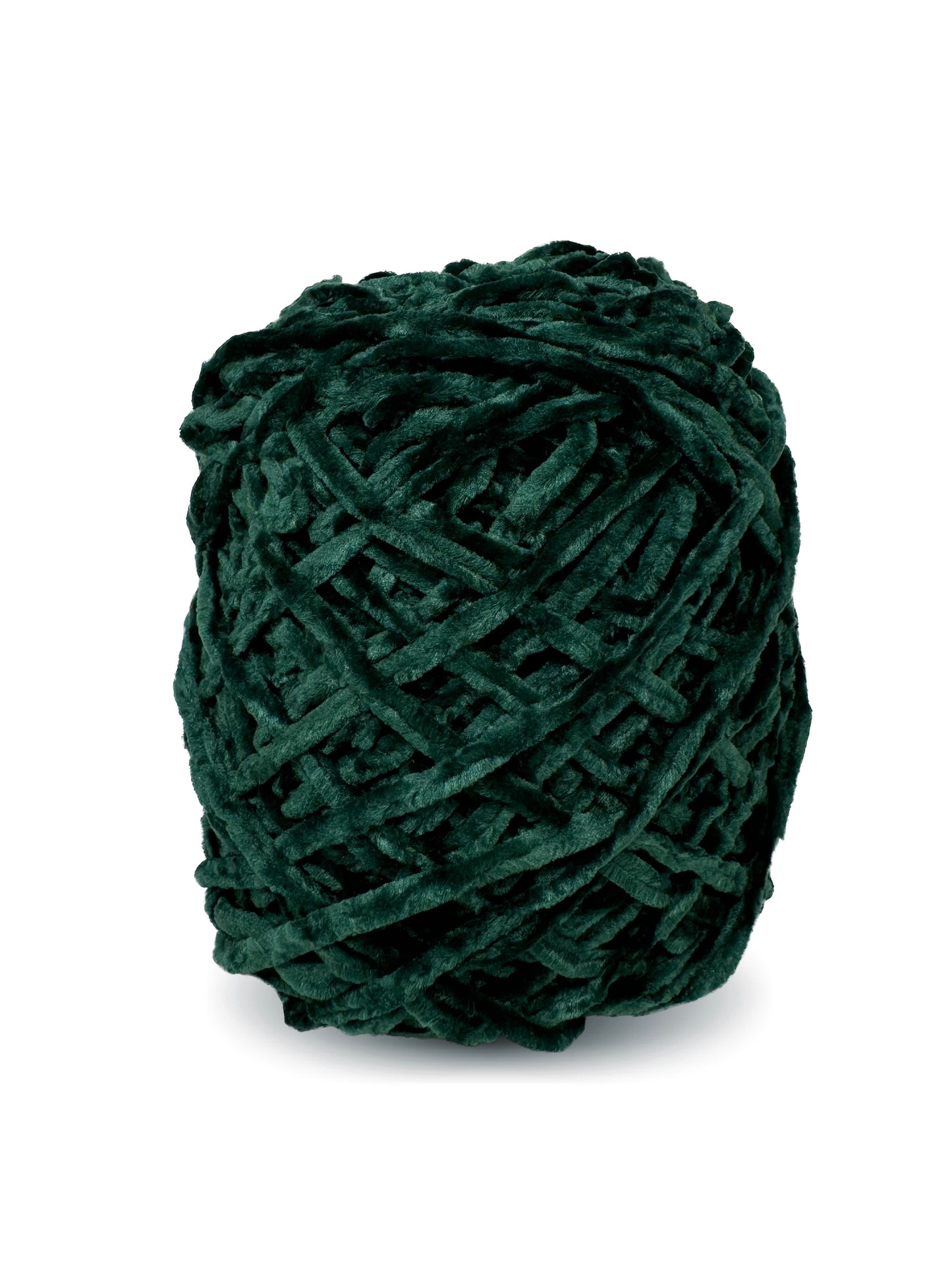 Soft velvet yarn ball in Cosmos Jungle color – deep neutral green shade