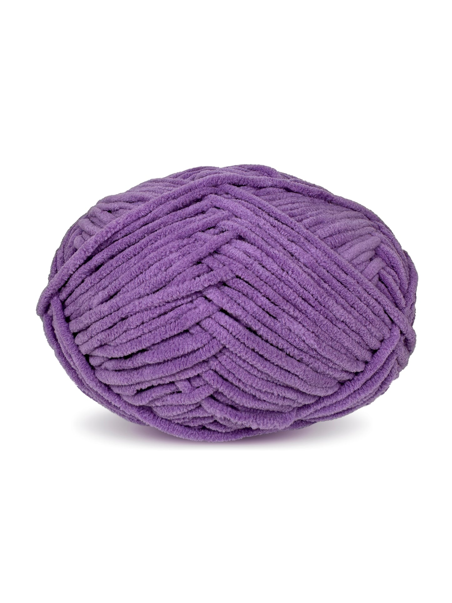 Close-up of the Craftytop velvet yarn in Violet Horizon color, showcasing its luxurious and plush purple texture
