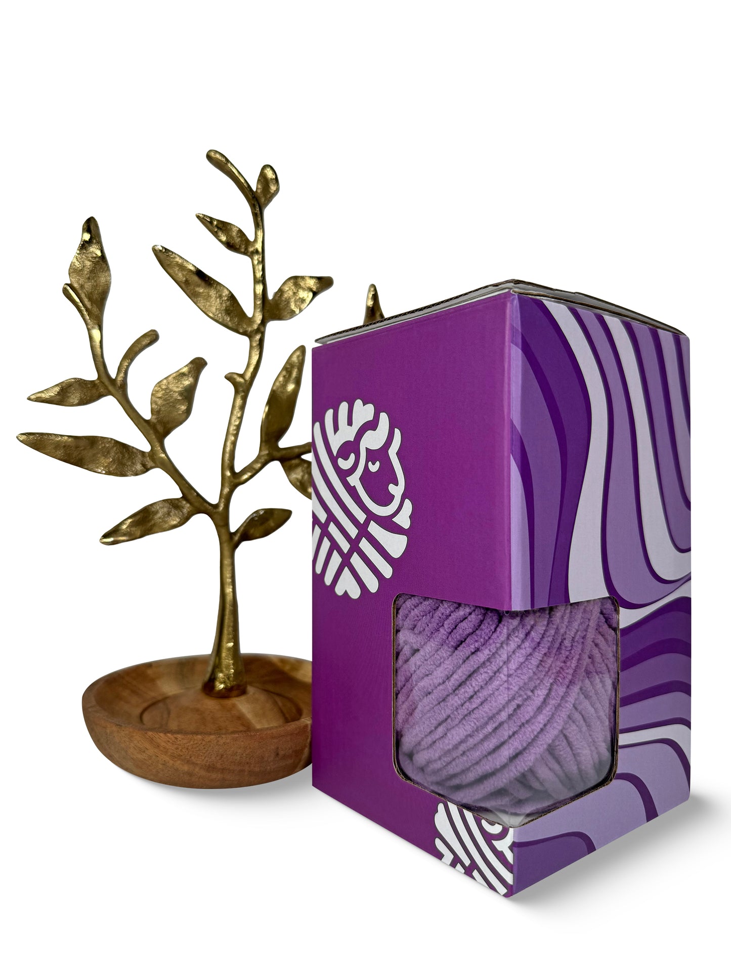 A different angle of Craftytop velvet yarn in Violet Horizon color, emphasizing its rich and velvety purple fibers