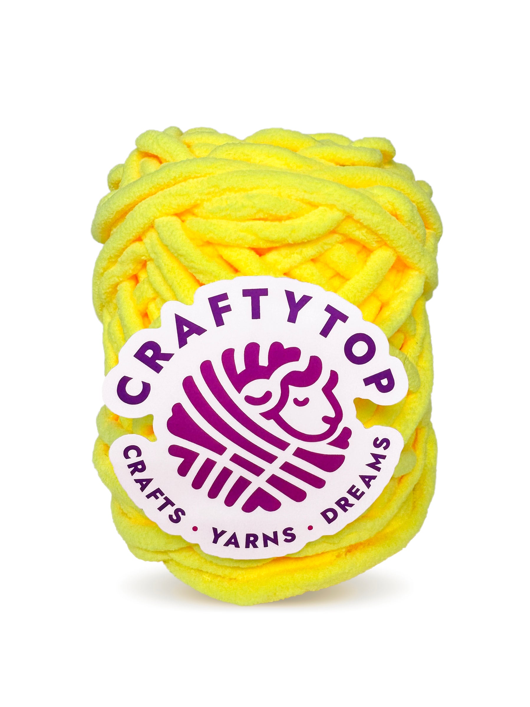 Craftytop™ Super Bulky Chenille Yarn for Crochet Knit Yellow Mellow