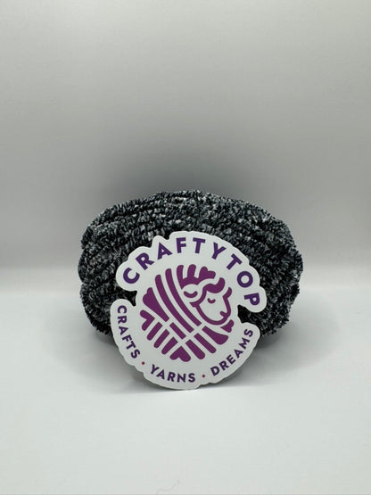 Craftytop™ Synthetic Yarn – Black & White Mix
