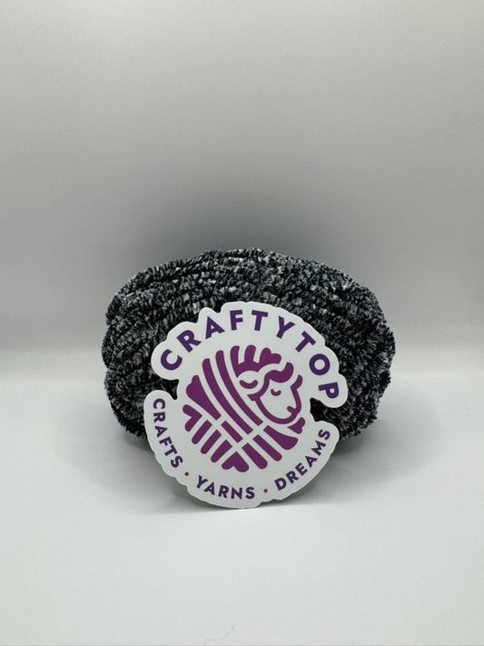 Craftytop™ Synthetic Yarn – Black & White Mix