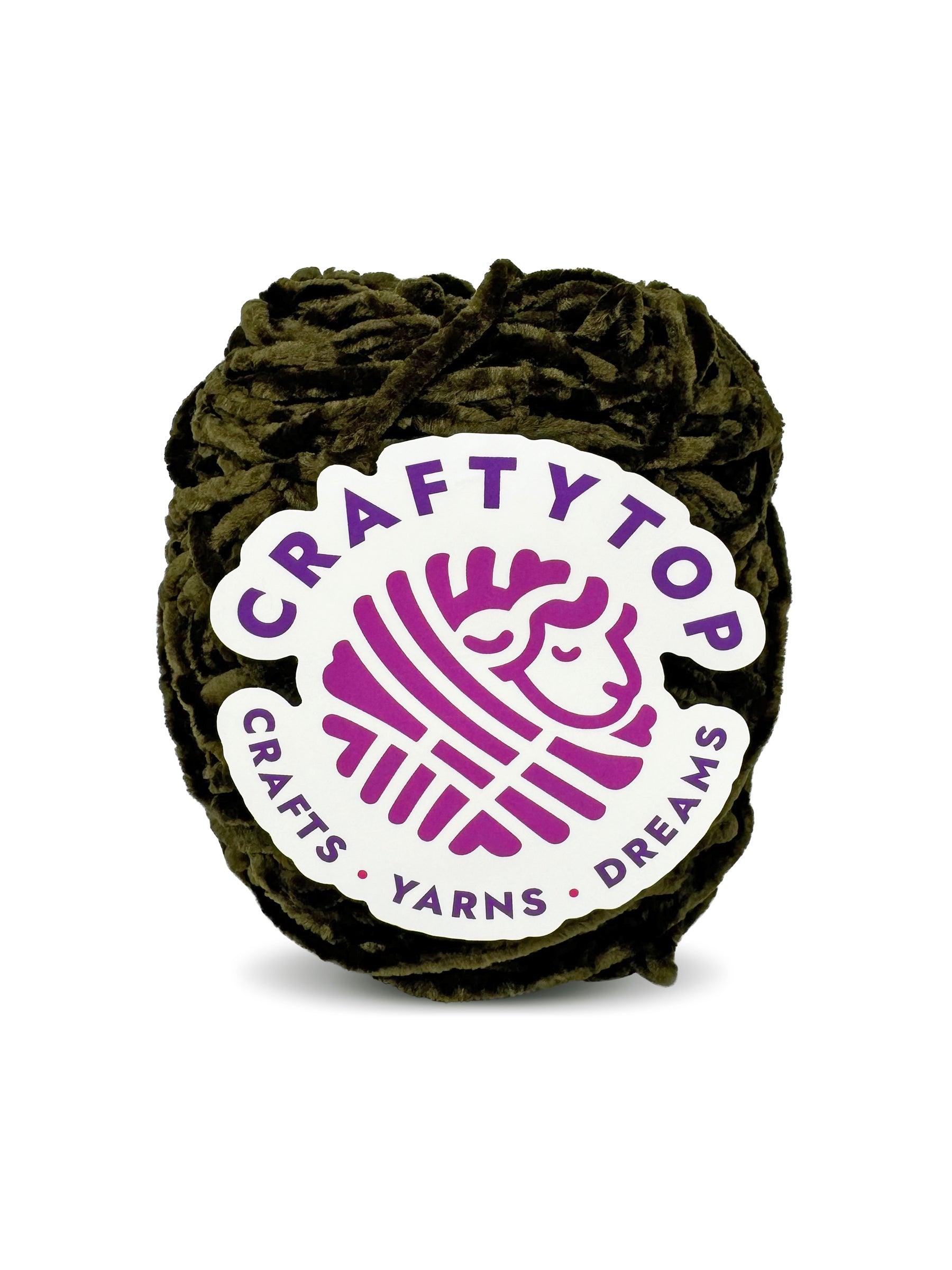 Craftytop moss green baby velvet yarn skein – Saturn Rings